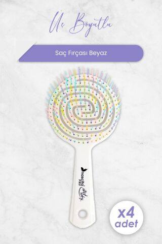 Nascita Üç Boyutlu Saç Fırçası Beyaz x 4 Adet