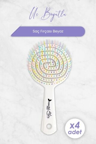 Nascita Üç Boyutlu Saç Fırçası Beyaz x 4 Adet