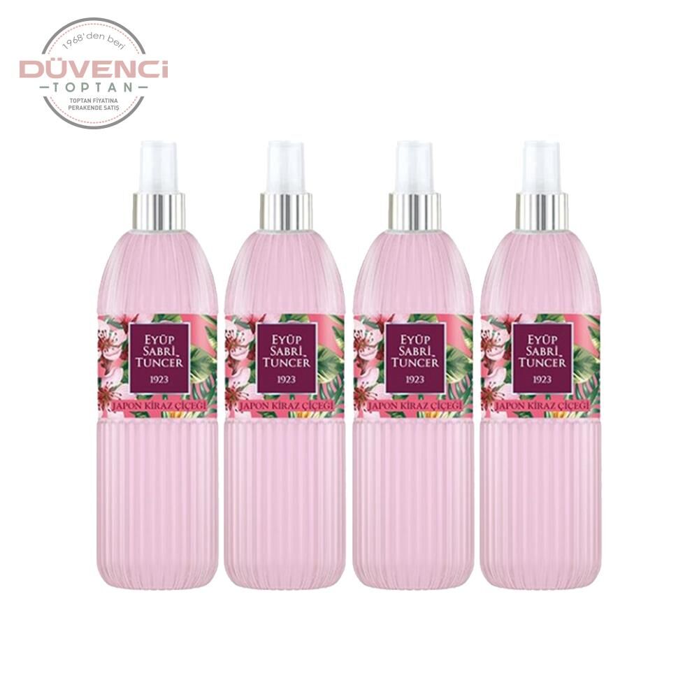 Eyüp Sabri Tuncer  Japon Kiraz Çiçeği Kolonyası Silindir Pet Şişe Sprey 150 ML x 4 Adet