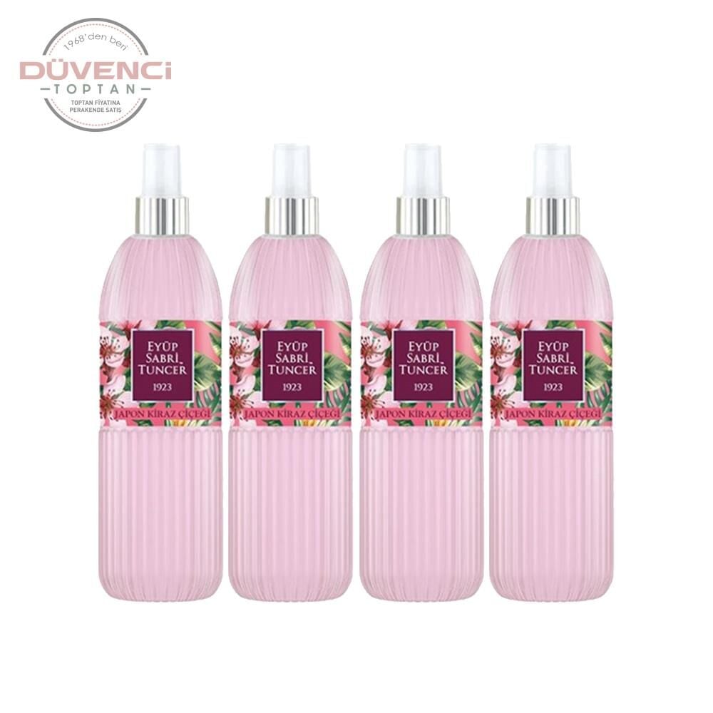 Eyüp Sabri Tuncer  Japon Kiraz Çiçeği Kolonyası Silindir Pet Şişe Sprey 150 ML x 4 Adet
