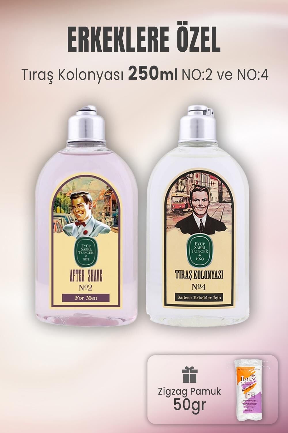 Eyüp Sabri Tuncer Tıraş Kolonyası No 2, No 4 ve Zigzag Pamuk 50 gr