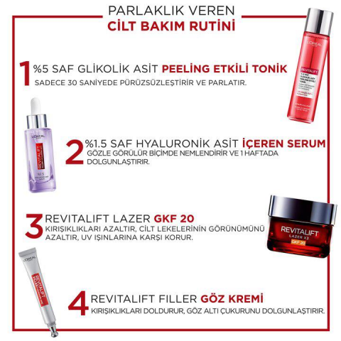 3 Adet Loreal Paris Revitalift Peeling Etkili Tonik 180 ml ve ROSIE