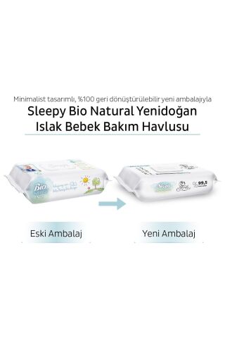 Sleepy Bio Natural Yenidoğan Islak Bebek Bakım Havlusu 6x40 (240 Yaprak)