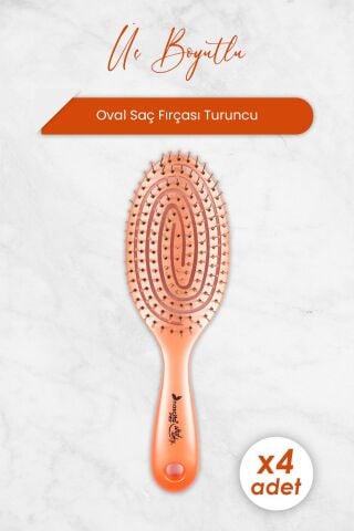 Nascita Üç Boyutlu Oval Saç Fırçası Turuncu x 4 Adet