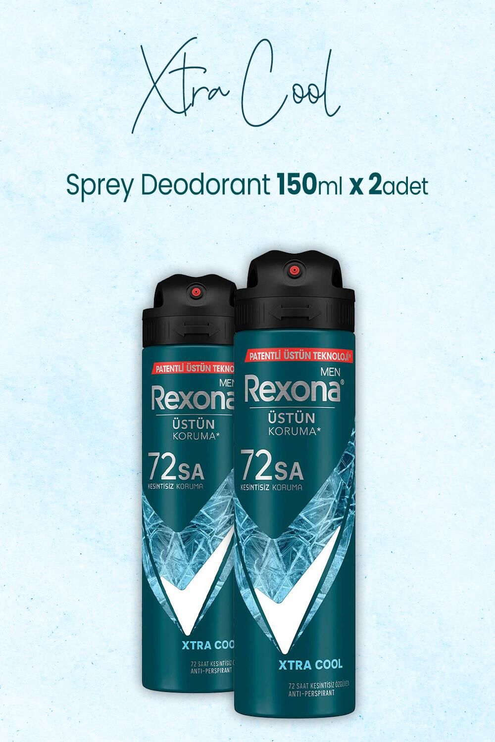 Rexona Men Sprey Deodorant Xtra Cool 150 ml x 2 Adet