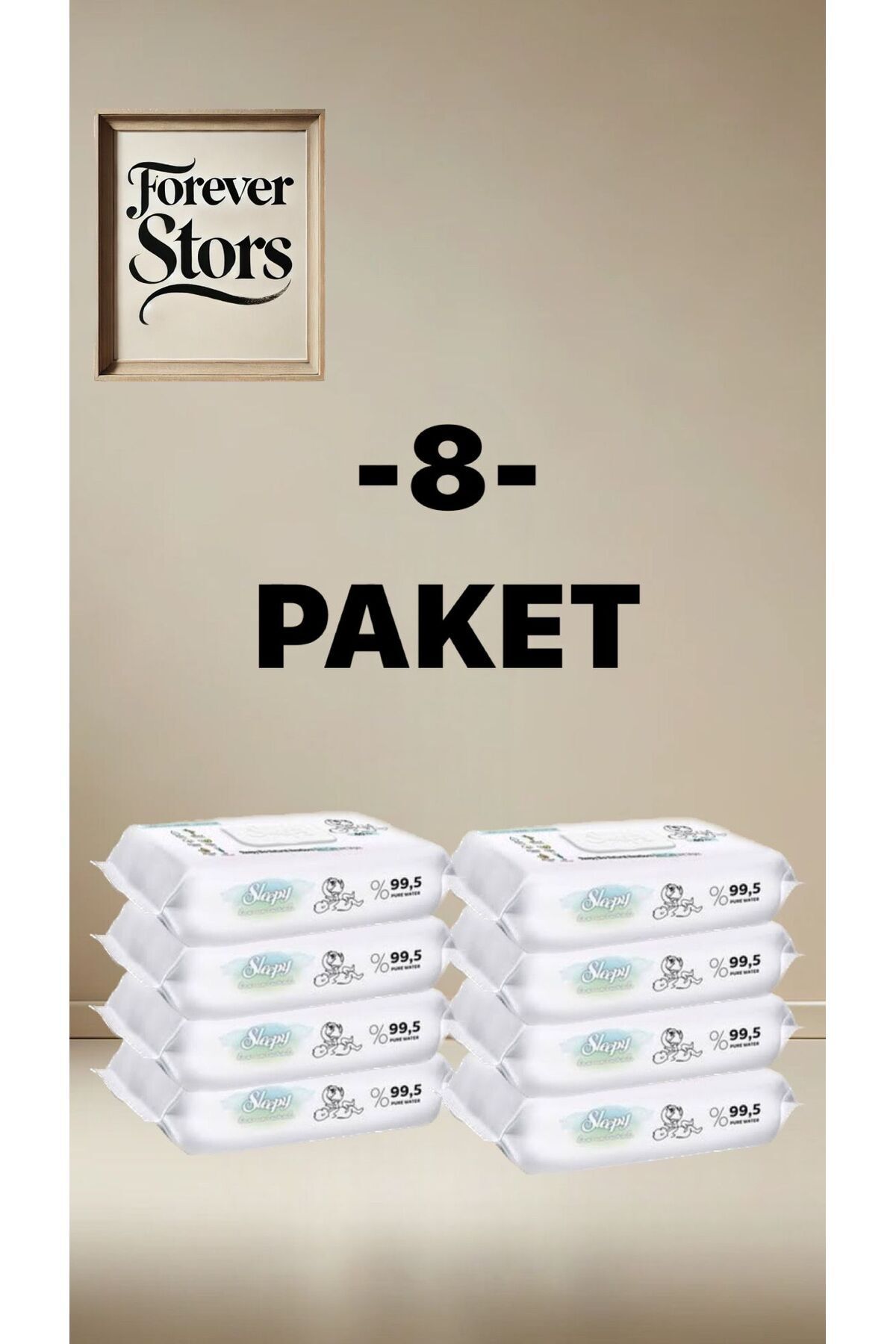 Sleepy Bio Natural Yenidoğan Islak Bebek Bakım Havlusu 8x40 (320 YAPRAK)