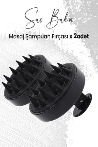 Düvenci Toptan Yumuşak Silikonlu Masaj Şampuan Fırçası Siyah x 2 Adet