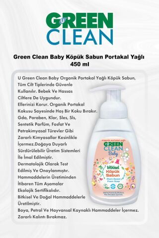 Green Clean Baby Köpük Sabun Portakal Yağlı 450 ml 5 Al 4 Öde ve Rosie Pamuk