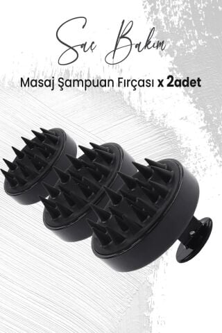 Düvenci Toptan Yumuşak Silikonlu Masaj Şampuan Fırçası Siyah x 3 Adet