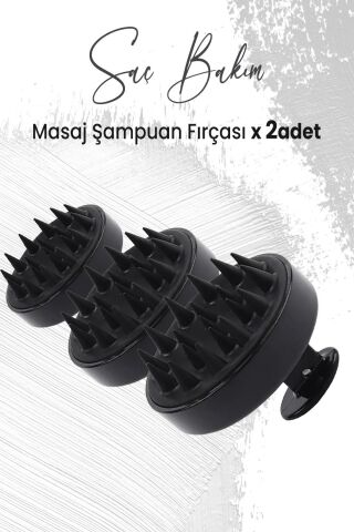 Düvenci Toptan Yumuşak Silikonlu Masaj Şampuan Fırçası Siyah x 3 Adet
