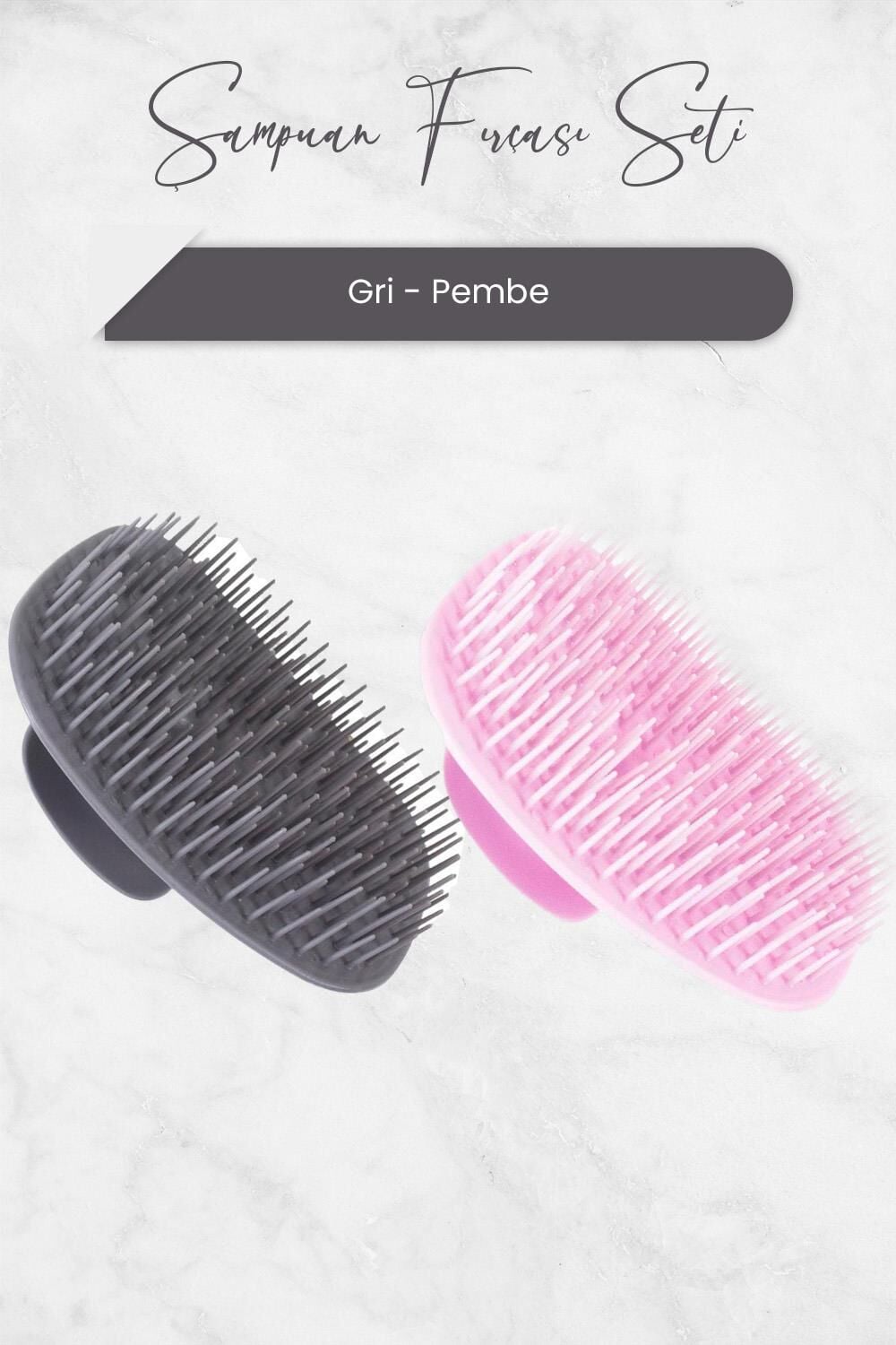 Nascita Şampuan Fırçası Gri ve Pembe 2'li Set