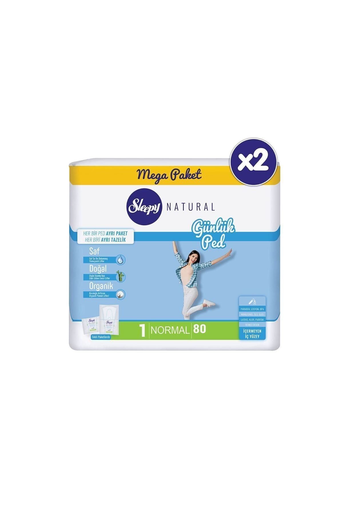 Sleepy Natural Günlük Ped Normal 2X80 Adet