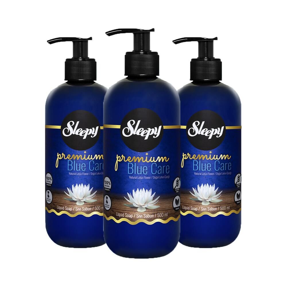 Sleepy Premium Blue Care Sıvı Sabun Lotus Çiçeği 500 ml x 3