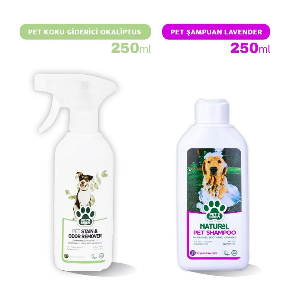 Pet's Green Koku Giderici Okaliptus 250 ml ve Şampuan Lavanta 250 ml