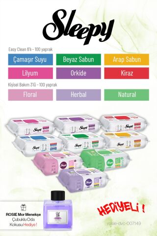 Sleepy 100'lü 9 Paket Karma Tanışma Paketi, Rosie Koku Hediye