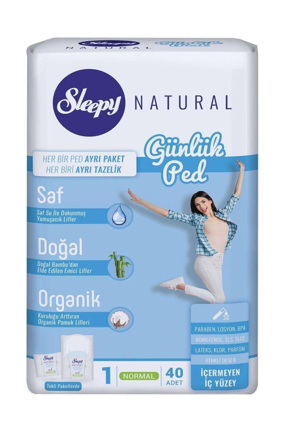 Sleepy Natural Normal Günlük 40 Adet Hijyenik Ped
