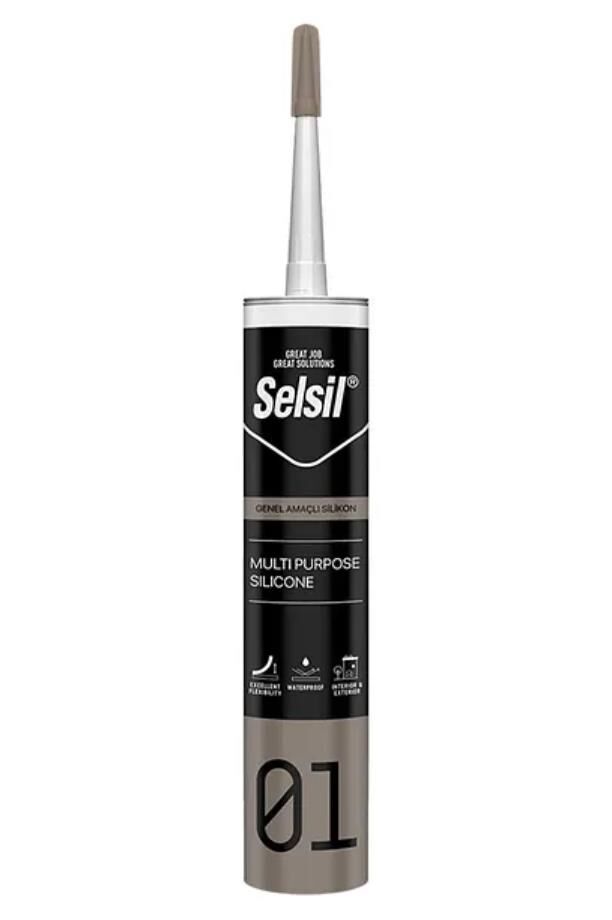 Selsil Genel Amaçlı Silikon Şeffaf 10 Adet 280 ml