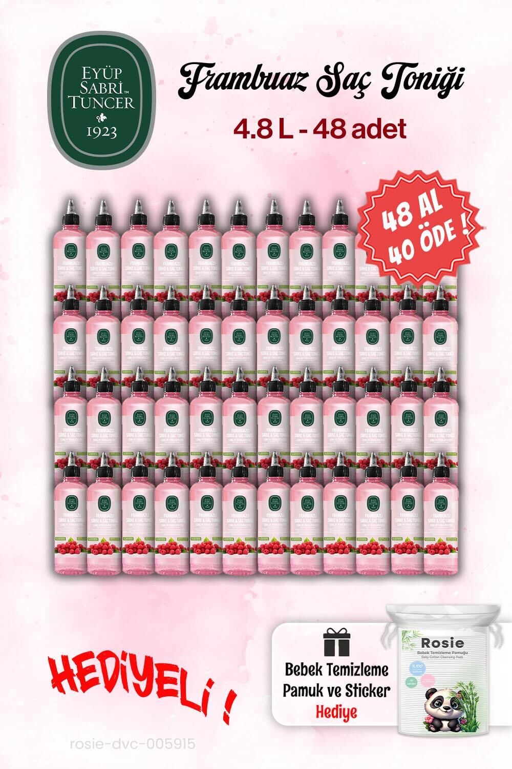 Eyüp Sabri Tuncer 48 AL 40 ÖDE Sirke Frambuaz Tonik 100 ml ve Rosie