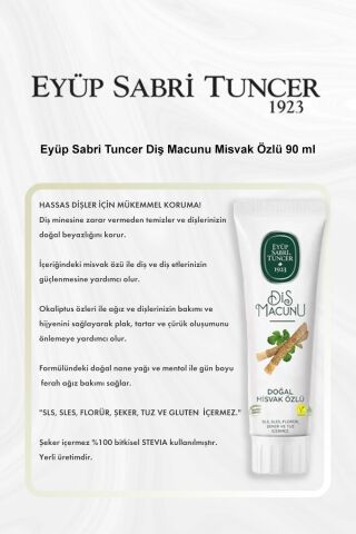 Eyüp Sabri Tuncer Diş Macunu Misvak Özlü 90 ml 5 Al 4 Öde ve Rosie Pamuk