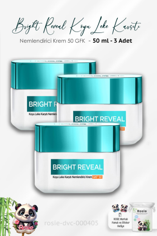 3 Adet Loreal Paris 50 ml Koyu Leke Karşıtı Nemlendirici Krem GKF 50 ve ROSIE