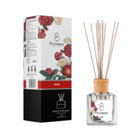 Premium Reed Diffuser Rose (Gül) Oda Kokusu 100 ml