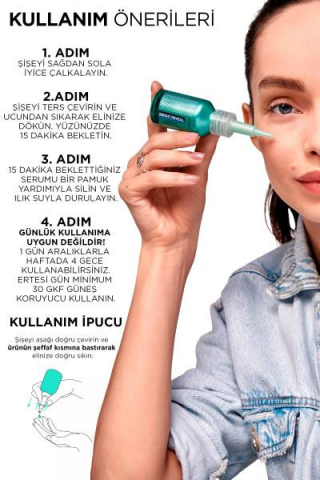3 Adet Loreal Paris Bright Reveal Yenileyici Peeling Serum 25 ml ve ROSIE