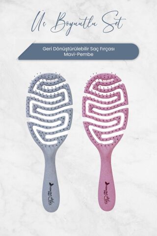 Nascita Üç Boyutlu Geri Dönüştürülebilir Saç Fırçası Pembe ve Mavi