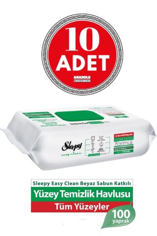 Sleepy Easy Clean Yüzey Temizlik Havlusu 100 Yaprak X 10 Adet