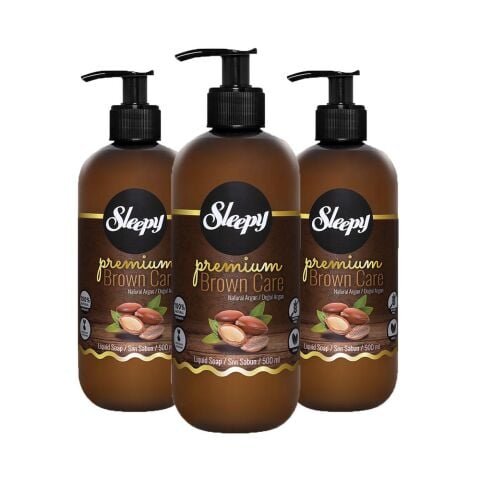Sleepy Premium Brown Care Sıvı Sabun Argan 500 ml x 3