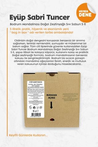 Eyüp Sabri Tuncer Bodrum Mandalinası Doğal Zeytinyağlı Sıvı Sabun 5 lt