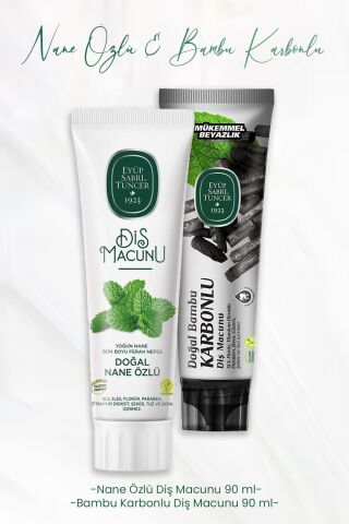Eyüp Sabri Tuncer Diş Macunu Nane Özlü 90 ml ve Bambu Karbonlu 90 ml
