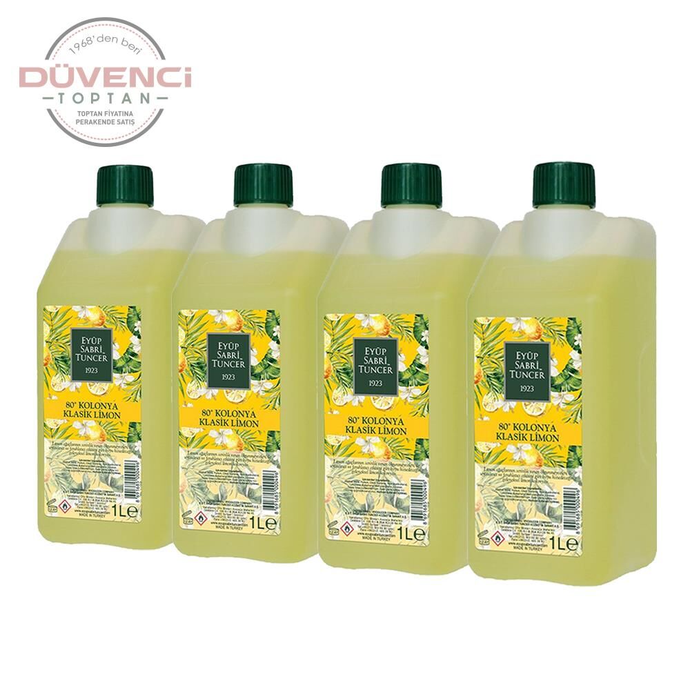 Eyüp Sabri Tuncer Klasik Limon Kolonyası Yedek Şişe 1 Litre x 4 Adet