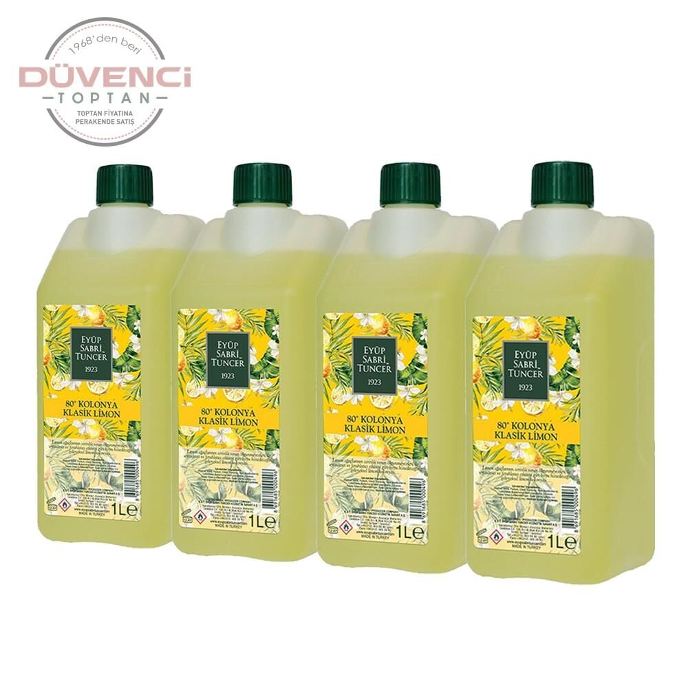 Eyüp Sabri Tuncer Klasik Limon Kolonyası Yedek Şişe 1 Litre x 4 Adet