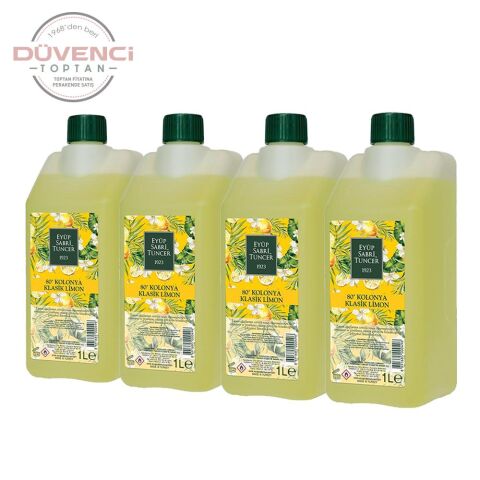 Eyüp Sabri Tuncer Klasik Limon Kolonyası Yedek Şişe 1 Litre x 4 Adet