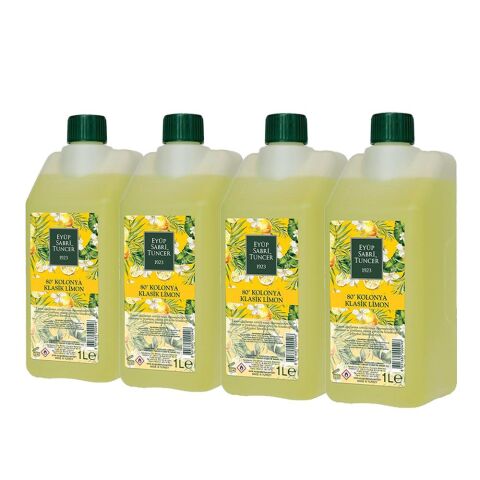 Eyüp Sabri Tuncer Klasik Limon Kolonyası Yedek Şişe 1 Litre x 4 Adet