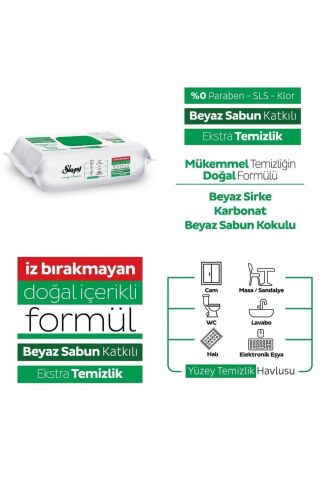 Sleepy Easy Clean Beyaz Sabun Katkılı Yüzey Temizlik Havlusu 100 X 12 Adet