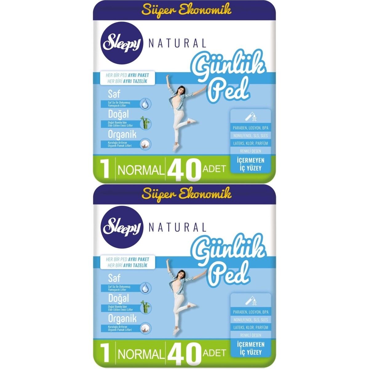 Sleepy Natural Günlük Ped Normal 80 Adet 2x40