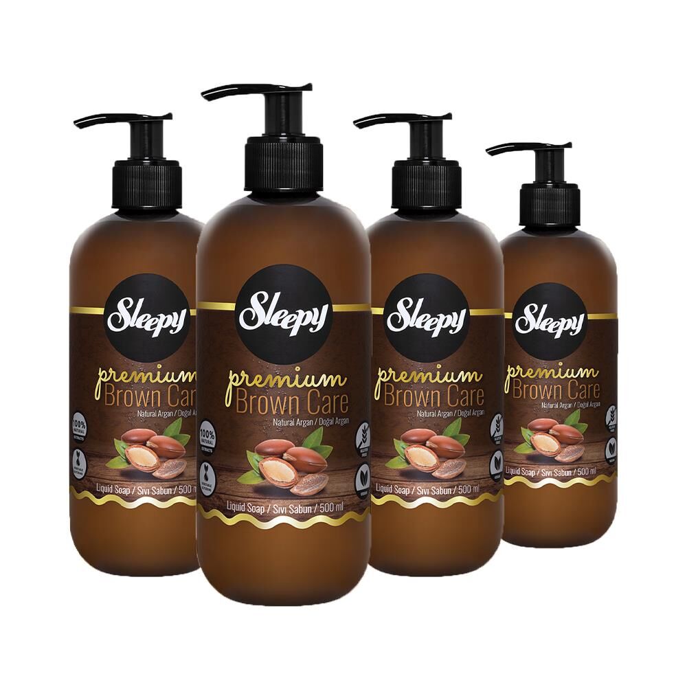 Sleepy Premium Brown Care Sıvı Sabun Argan 500 ml x 4