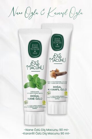 Eyüp Sabri Tuncer Diş Macunu Nane Özlü 90 ml ve Karanfil Özlü 90 ml