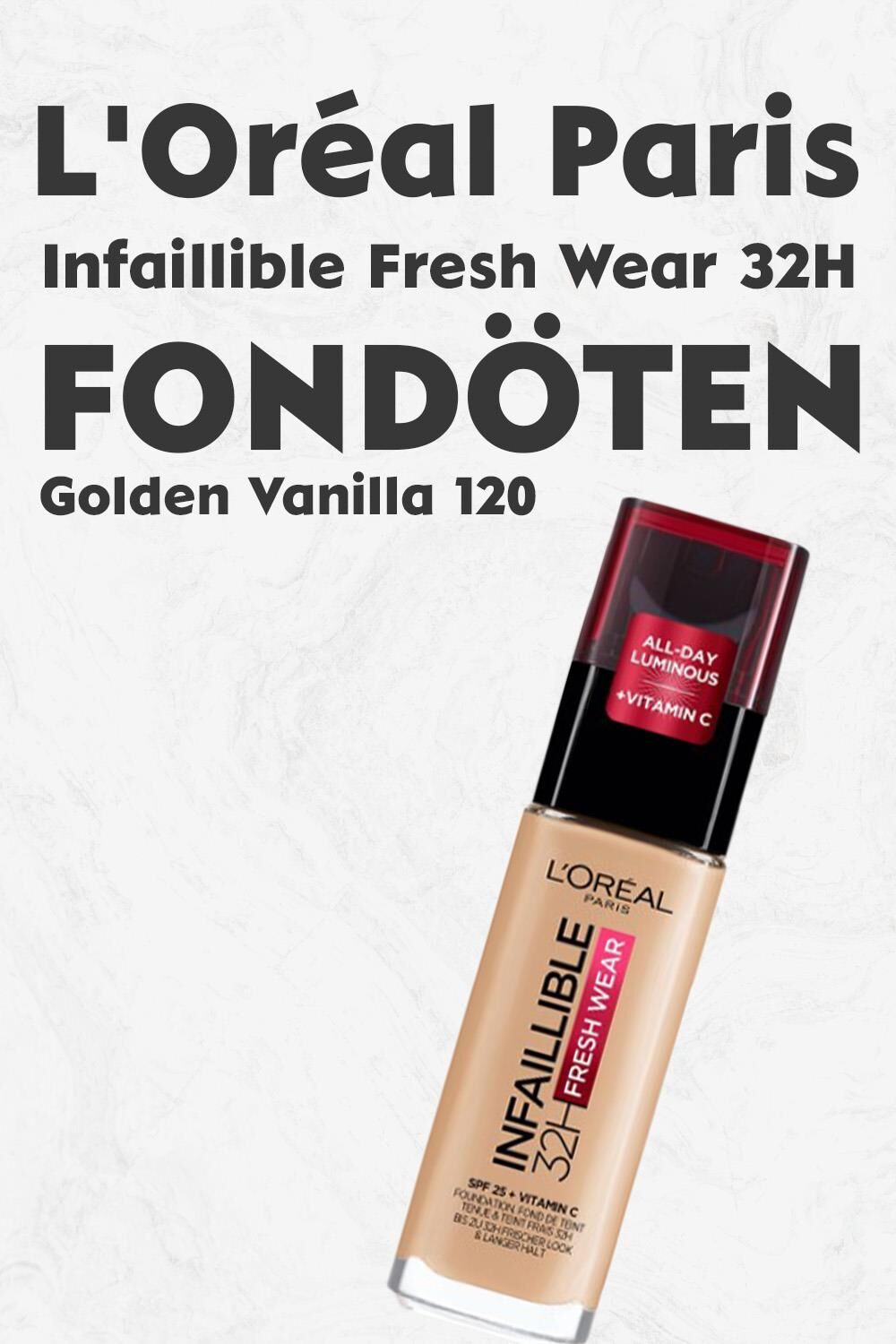 Loreal Paris Infaillible Fresh Wear 32H Fondöten SPF25 Golden Vanilla 120