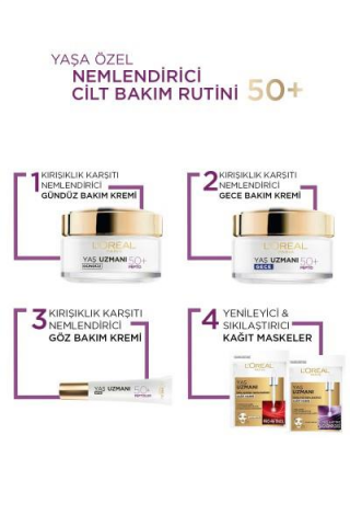 3 Adet Loreal Paris Kırışıklık Karşıtı Gündüz Kremi 50+ Peptidler 50 ml ve ROSIE
