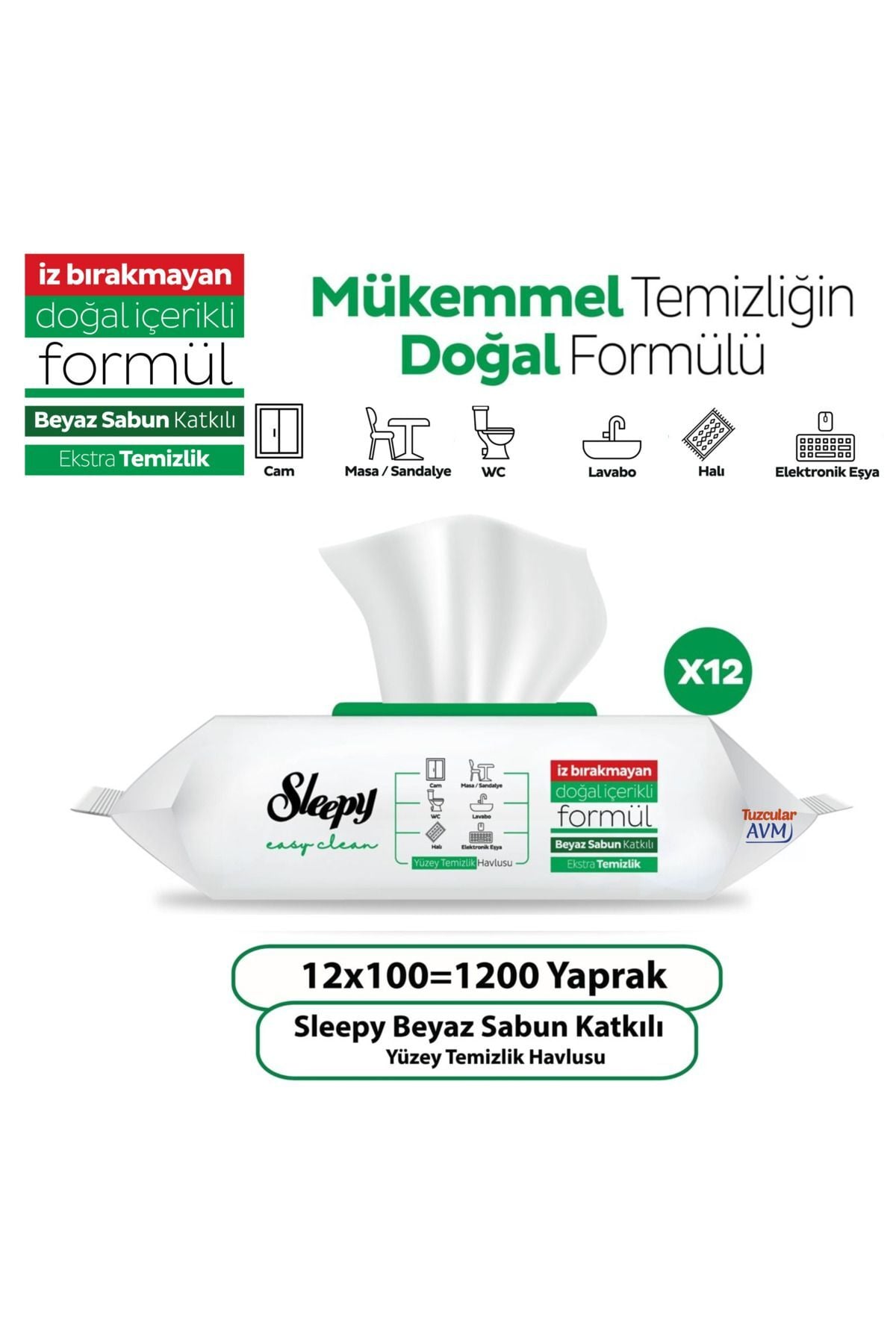 Sleepy Yüzey Temizleme Havlusu 100x12 Paket