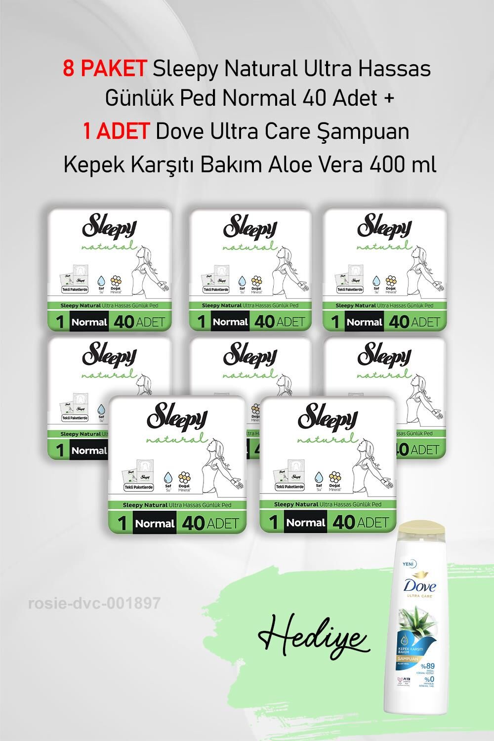 Sleepy Natural Günlük Ped Normal 40 Adet X 8 ve Dove 400 ml