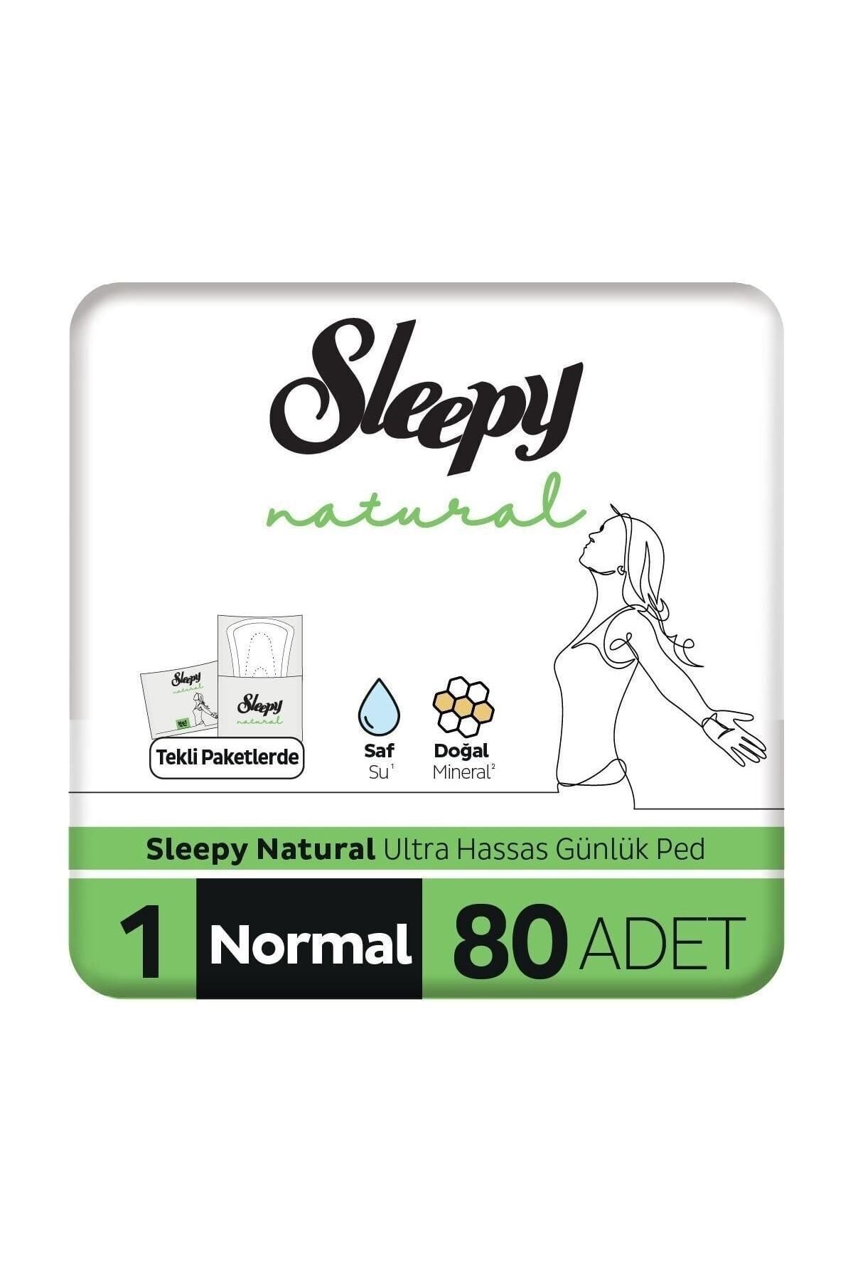 Sleepy Natural Ultra Hassas Günlük Ped Normal 80 Adet Ped