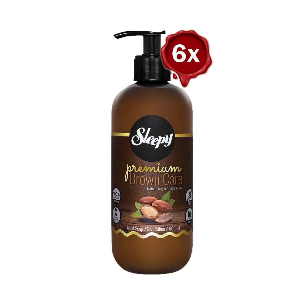 Sleepy Premium Brown Care Sıvı Sabun Argan 500 ml x 6
