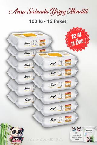 Sleepy Arap Sabunu Katkılı 12 AL 11 ÖDE Yüzey Temizlik Havlusu 100' lü ve ROSIE