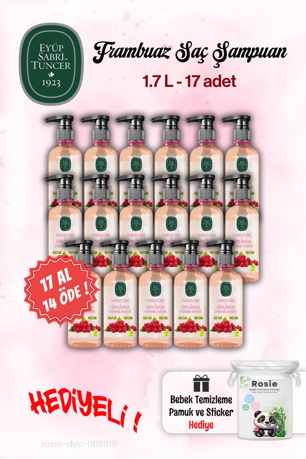 Eyüp Sabri Tuncer 17 AL 14 ÖDE Şampuan 100 ml Sirke Frambuaz ve Rosie