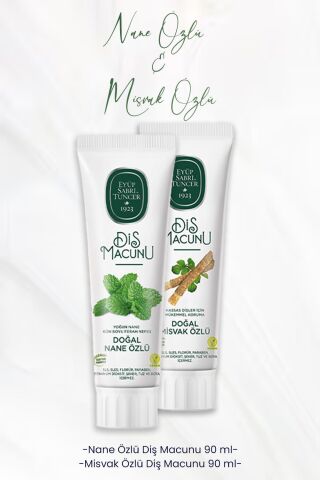 Eyüp Sabri Tuncer Diş Macunu Nane Özlü 90 ml ve Misvak Özlü 90 ml