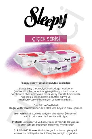 Sleepy Islak Mendil Mega Fırsat Paketi (12 Paket x 100 yaprak) ve Oda Kokusu