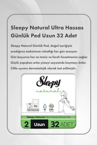 Sleepy Natural Ultra Hassas Günlük Ped Uzun 32 Adet X 8 ve Hediye Dove 400 ml